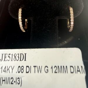 14K Yellow Gold Diamond Pave Hoop Earrings - Sparkling Yellow Gold